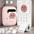 Bluetooth Wireless Thermal Label Maker – No Ink Required, Multiple Templates, Portable Label Printer for Home Office School Storage Organization, Pink White Blue