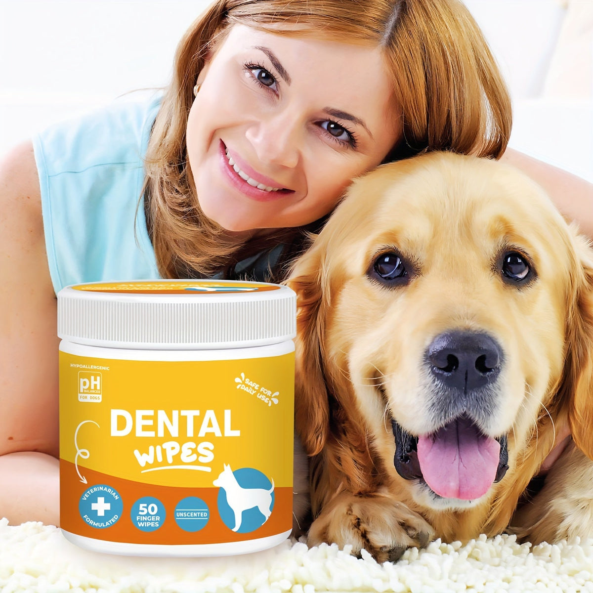 Dog Ear Cleaner Wipes with Finger Wipe Design - Soothing Deodorizing Itch Relief Coconut Scent Pet Ear Cleaning Wipes for All Dog Breed Sizes, Gentle and Easy to Use at Home