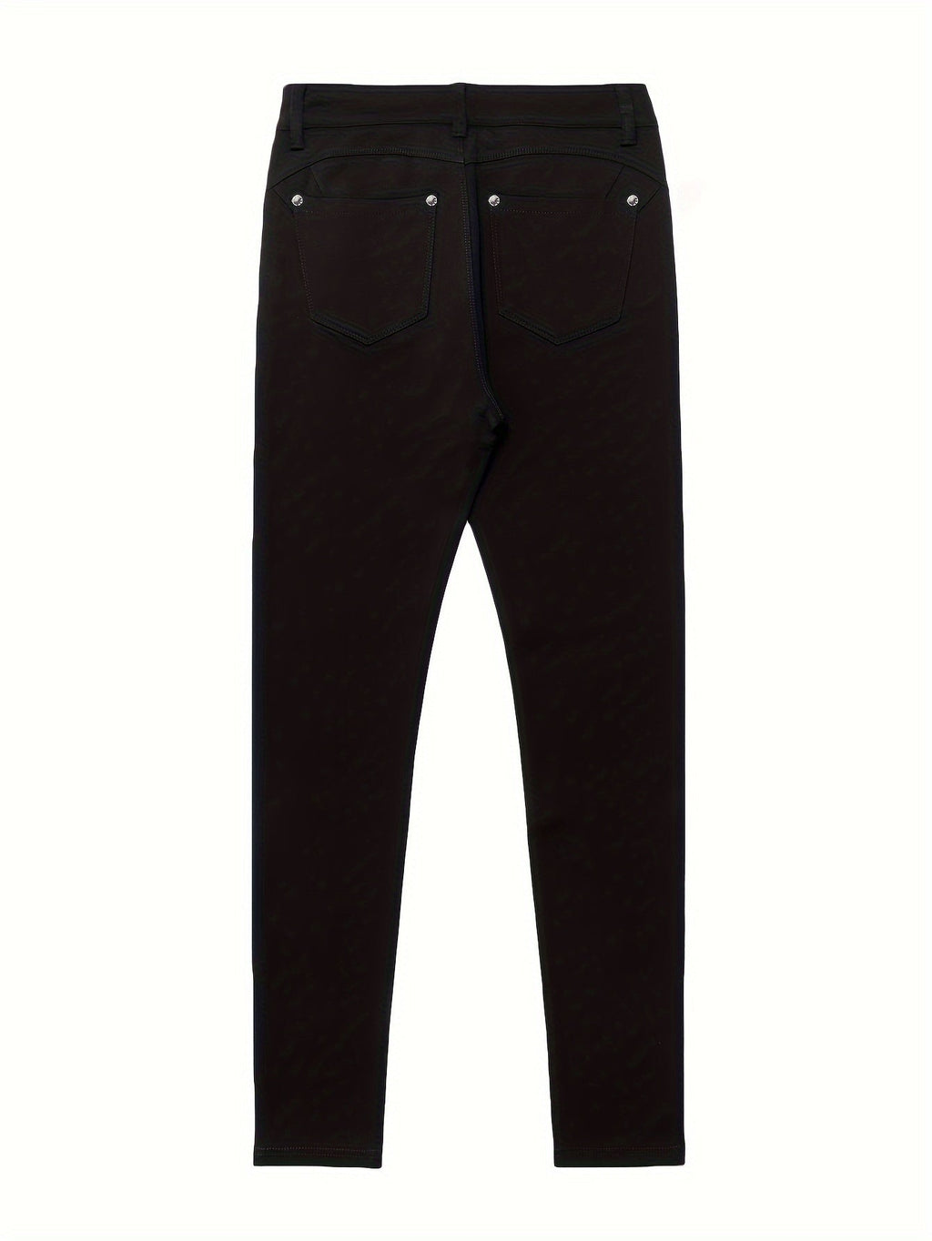 High Waist Stretch Skinny Jeans Women Metal Button Detail Street Style Slim Fit Denim Pants 10 Colors S-XXL