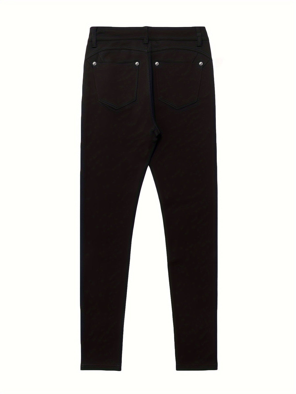 High Waist Stretch Skinny Jeans Women Metal Button Detail Street Style Slim Fit Denim Pants 10 Colors S-XXL