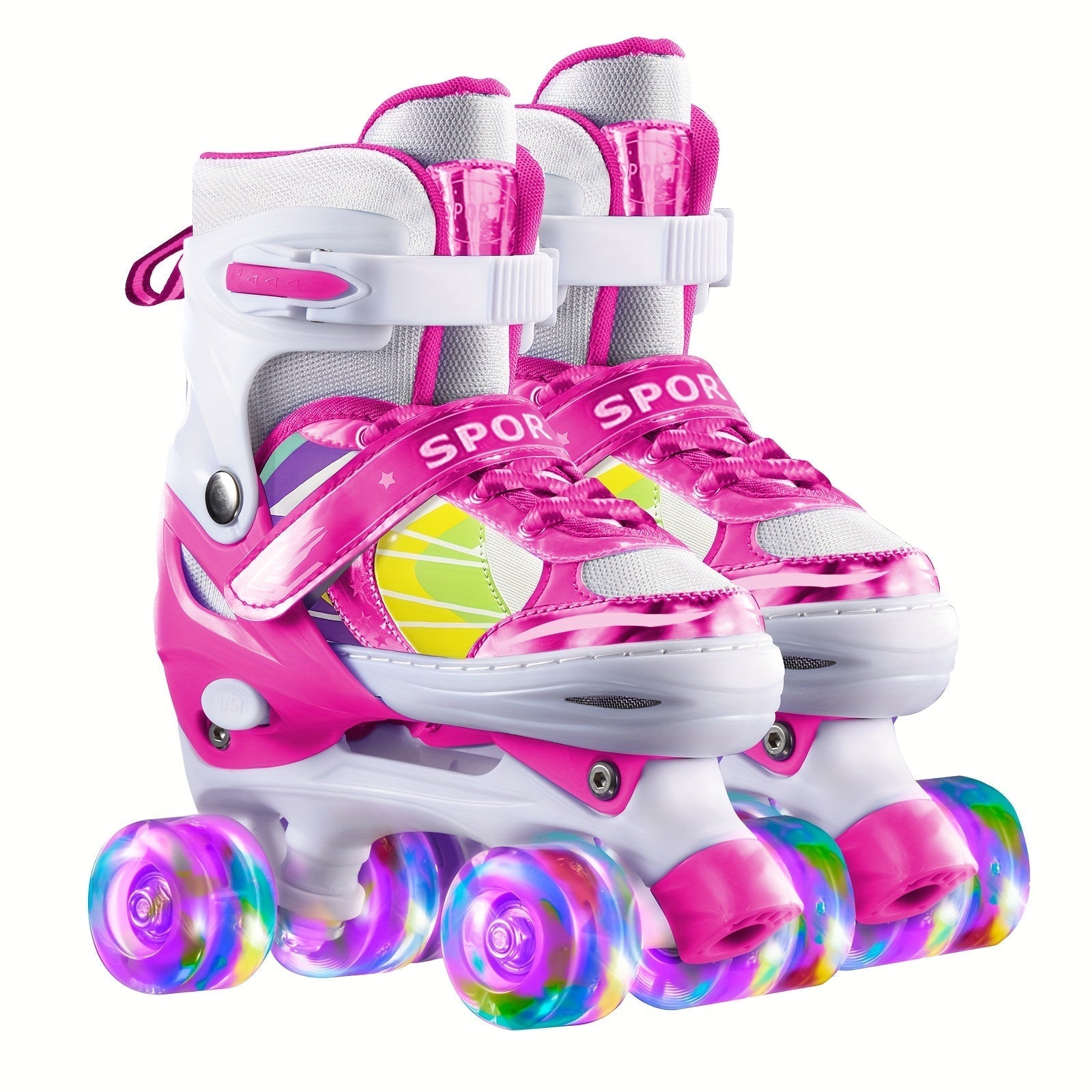 Adjustable Kids Roller Skates with Light-Up Wheels – Fun LED Rollerskates for Boys & Girls Ages 4–12, Youth & Toddler Sizes S/M/L, 9 Colors