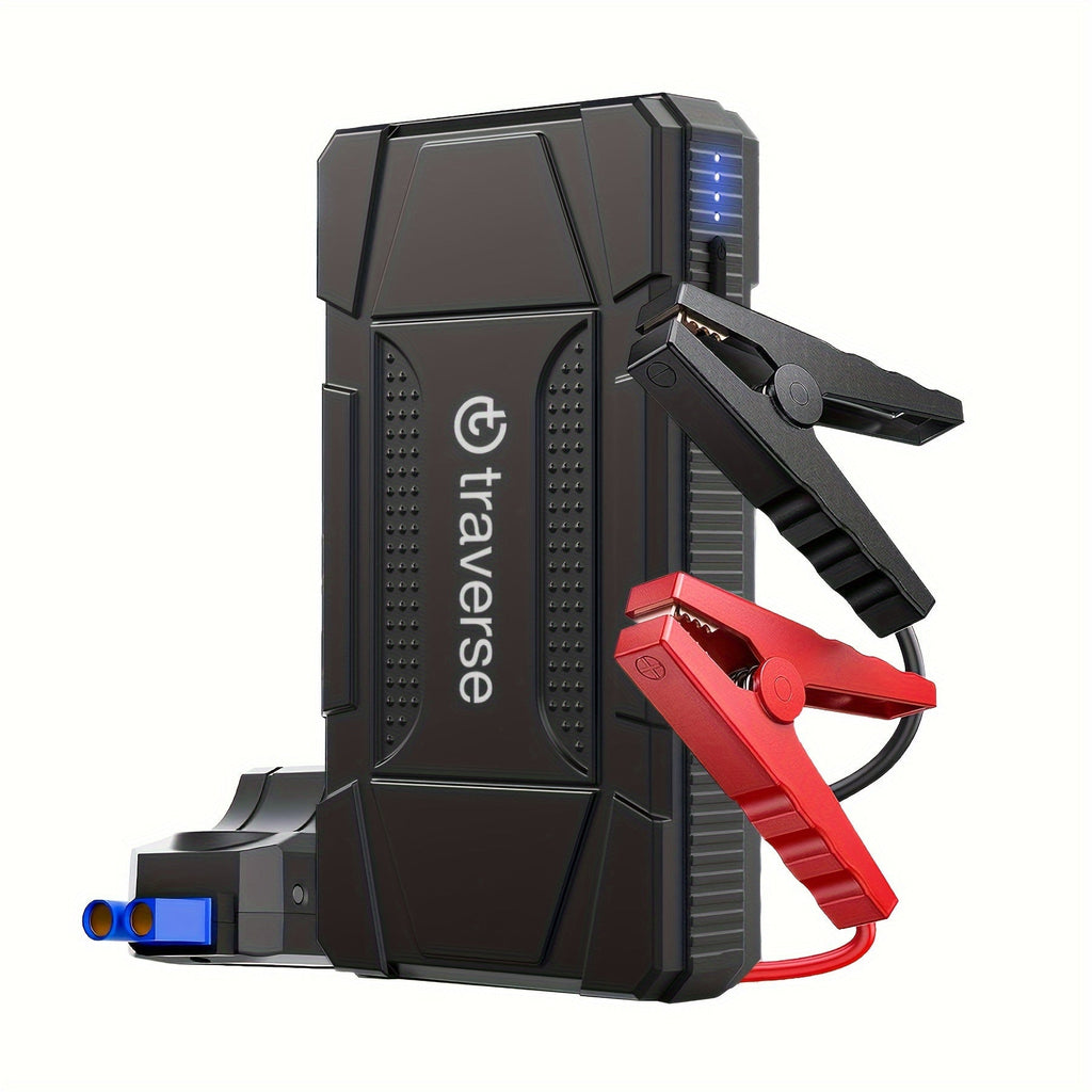 1000A Peak Car Jump Starter 12V Portable Battery Booster Jump Box with USB Charge Ports, LED Flashlight & 6400mAh Power Bank for Gas & Diesel Cars, Trucks, SUVs – Emergency Car Battery Starter