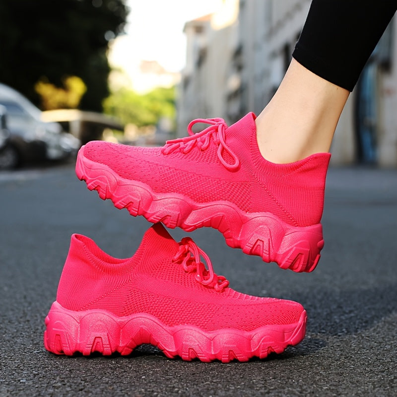 Women's Cushion Running Shoes – Breathable Soft Sole Elastic Collar Sneakers for Road Running, Outdoor Sports & Casual Wear, Gift for Mom or Girlfriend, 6 Colors Sizes US 6–12