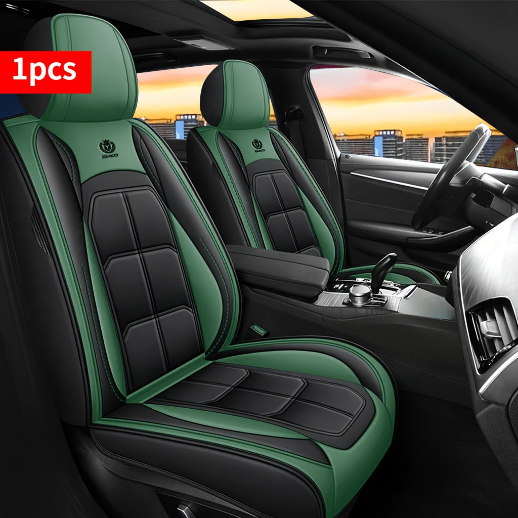 Faux Leather Car Seat Cover Universal Fit Sponge Padded Seat Protector for Sedan SUV Pickup Truck Durable Comfortable Luxury Interior Upgrade 7 Colors Front Rear Seats for Daily Commuters Pet Owners