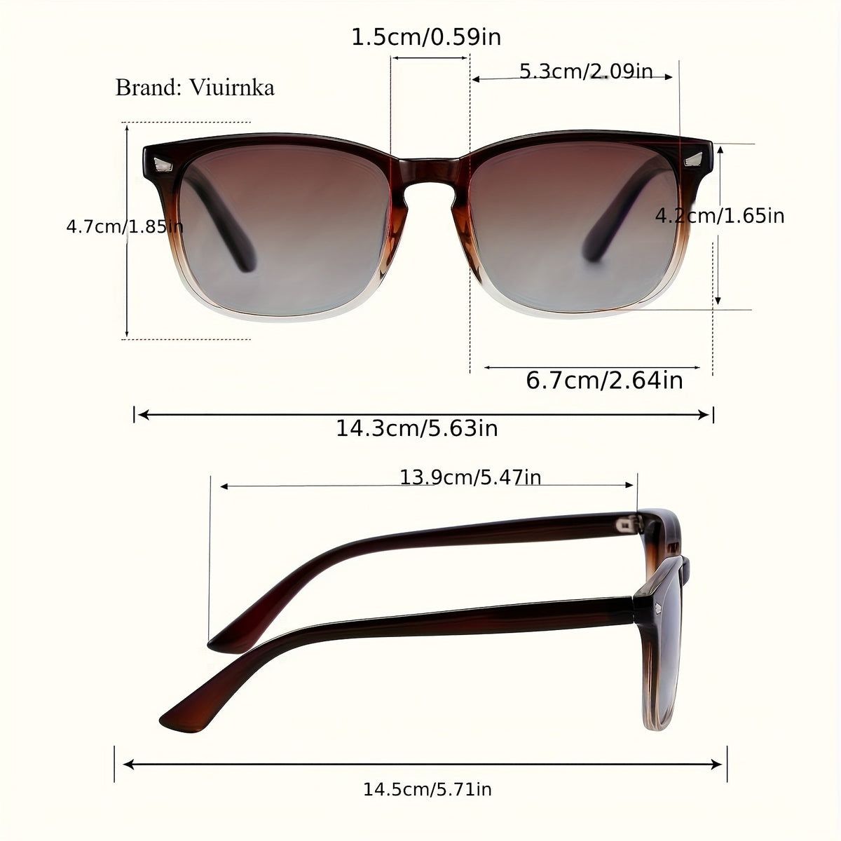 Vintage Polarized Sunglasses Unisex – UV400 Gradient Tea Lens with Protective Case Lightweight Driving Eyewear for Men & Women
