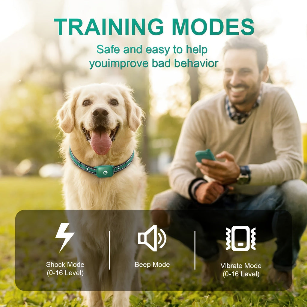 Dog Training Collar with Remote 3 Training Modes Beep Vibration Shock E-Collar for Medium Large Dogs Smart Icon Remote Receiver Function