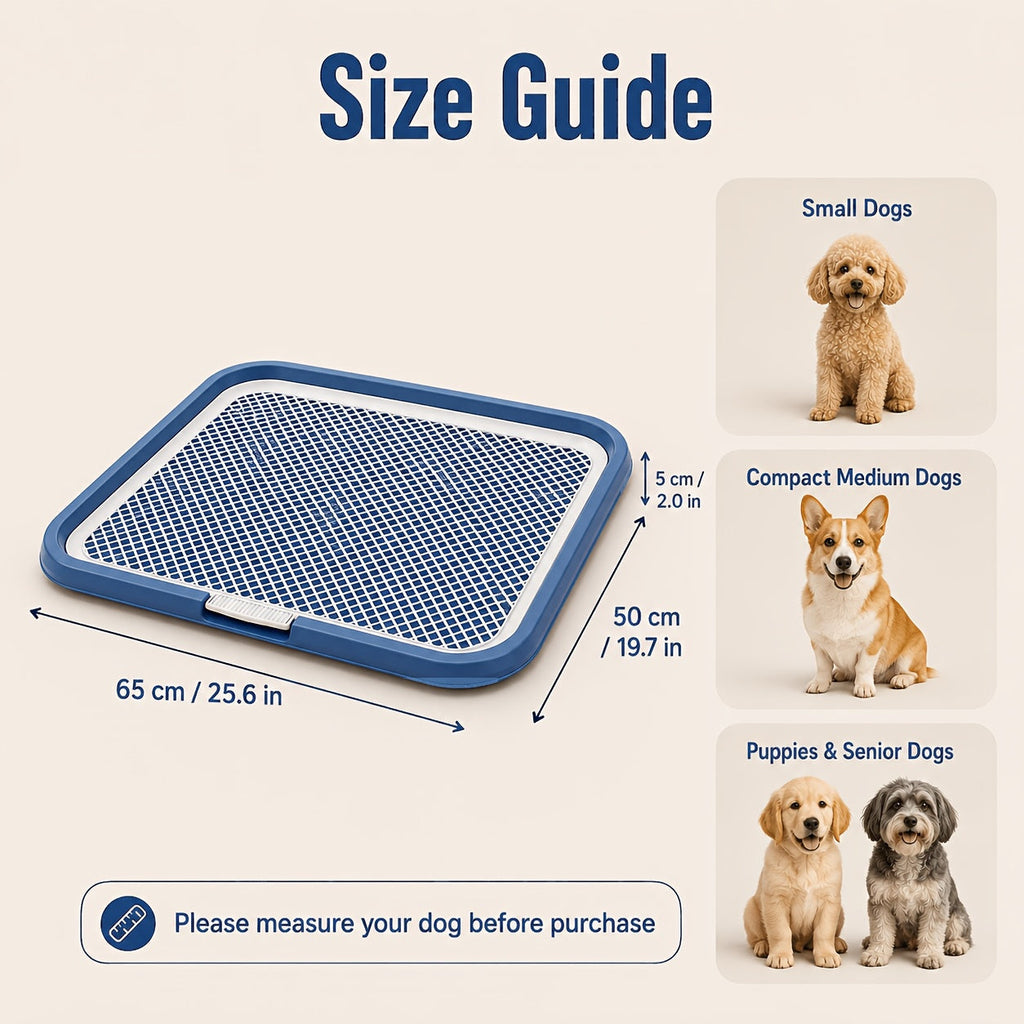 Leak-Proof Dog Potty Tray Indoor Puppy Toilet with Removable Grating Washable Pee Pad Holder for Apartment Puppy Training Pet Potty Station for Small Medium Dogs Easy Clean