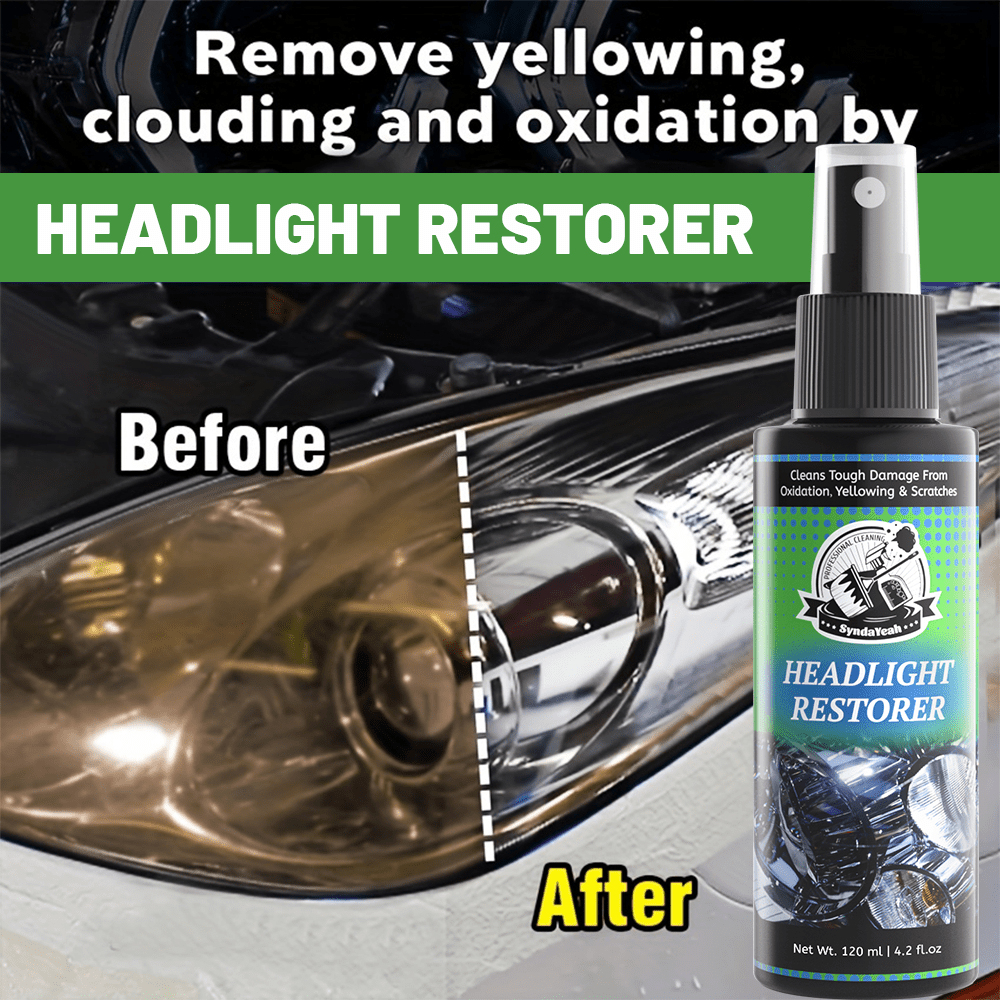 Headlight Restoration Liquid 4.06oz – No Polishing Required, Instantly Clears Cloudy & Yellowed Lenses, Quick DIY Headlight Repair Solution, Enhances Visibility & Brightness, Universal Fit for All Car Models, Headlight Cleaner & Refurbishment Fluid