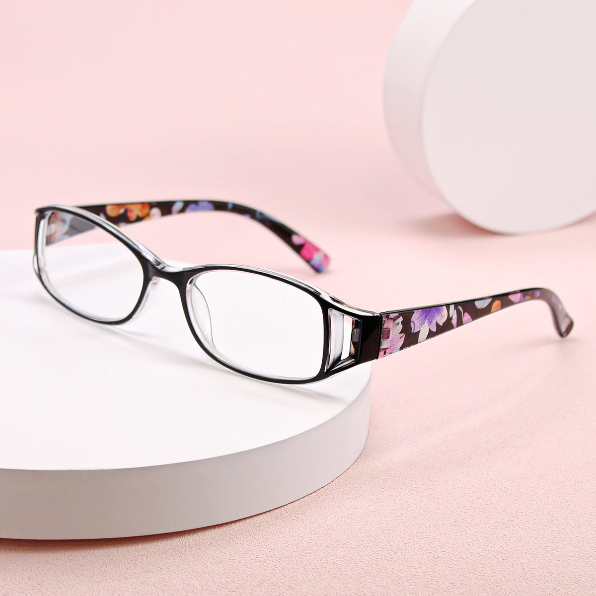 9 Pack Vintage Floral Square Frame Reading Glasses for Women, Lightweight Stylish Readers with Flower-Embellished Frames for Office & Everyday Use, Perfect Gift Set