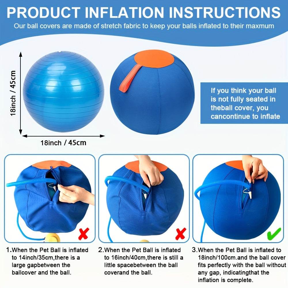 Inflatable Dog Herding Ball Toy Large – Interactive Push & Chase Training Ball for Dogs, Anti-Boredom Exercise for Bulldogs, Golden Retrievers & Australian Shepherds, No Battery