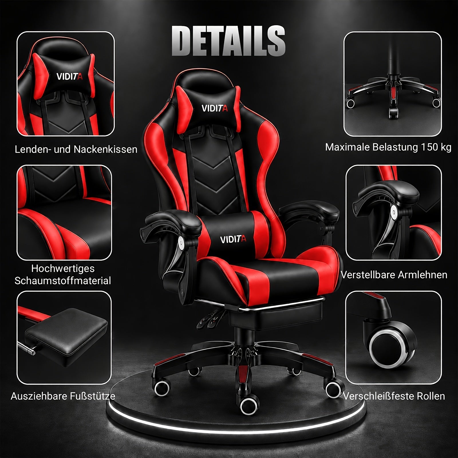 Ergonomic Gaming Chair Racing Style High Back Lumbar Support Five-Wheel Swivel Velvet PU Leather Adjustable Recliner Office Chair Adults Teens Multi-Color