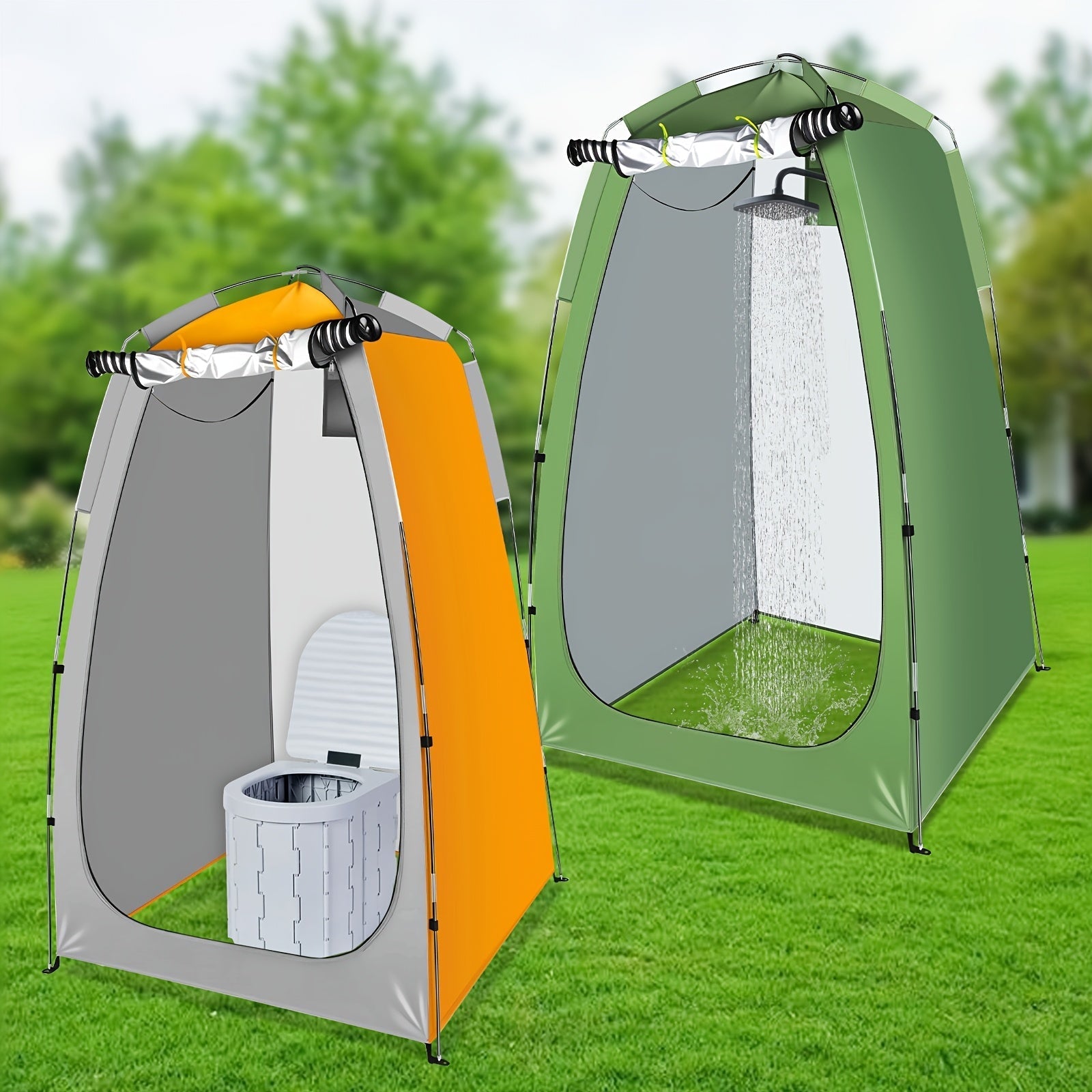 Pop-Up Camping Shower Tent & Privacy Shelter – Portable Waterproof Changing Room, Outdoor Toilet Tent for Camping, Hiking, Beach, Backpacking & Festivals, Instant Setup No Tools Needed