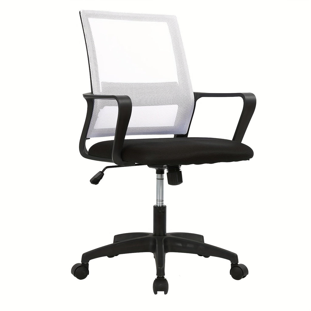 Mid-Back Mesh Ergonomic Office Chair 360 Degree Swivel 5-Wheel Rolling Base Lumbar Support Computer Desk Chair for Home Office Study Dorm Room 250 LBS Capacity Black Grey Blue White Pink