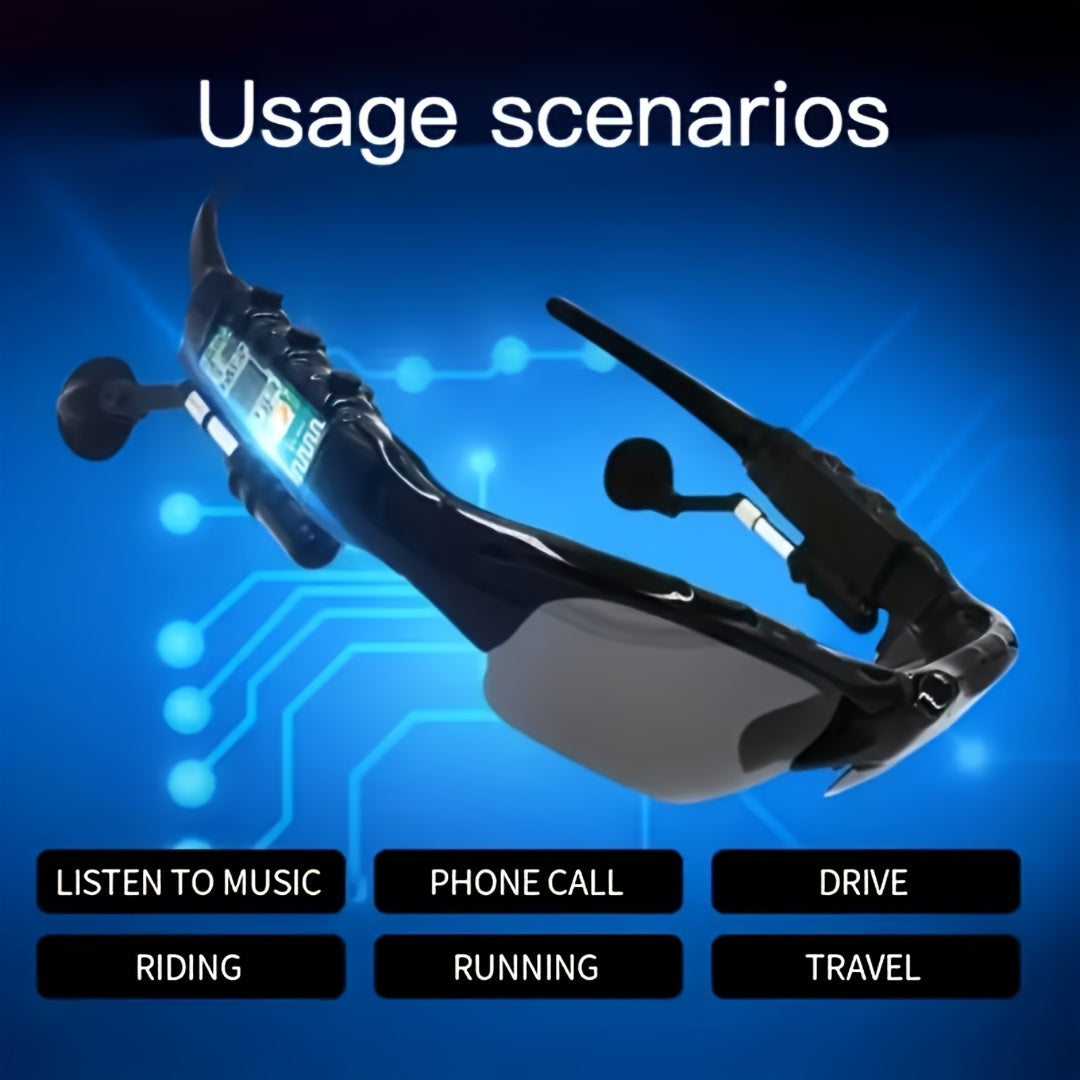 Smart Glasses with Built-In Bluetooth Wireless Earbuds – Stereo Sound, Hands-Free Calls, Glare-Resistant Lenses, Stylish Audio Sunglasses for Music, Driving, Sports & Outdoor Activities, Gift for Couples