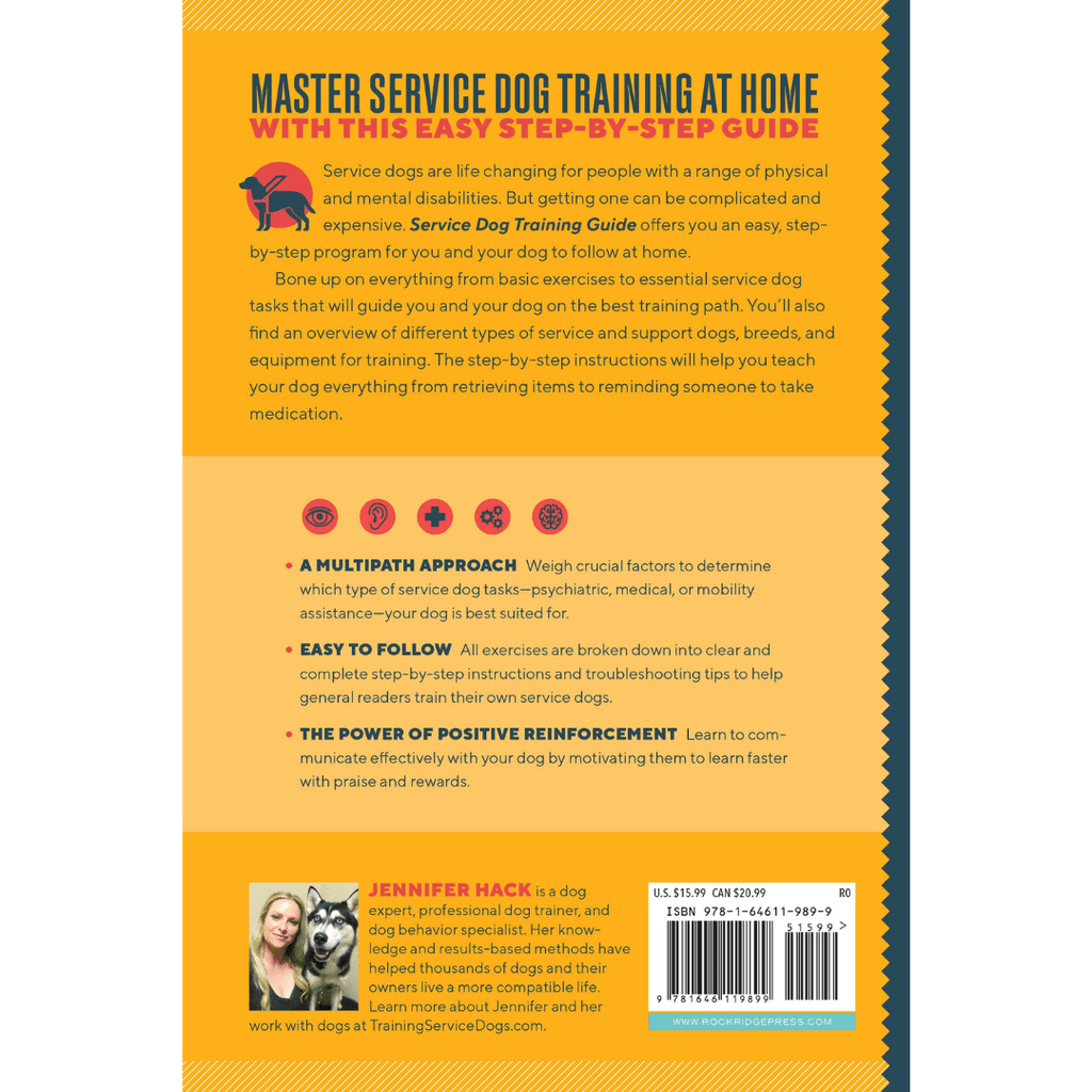 Service Dog Training Guide Spiral Bound – Step-by-Step Program to Train Your Own Psychiatric, Medical & Mobility Assistance Service Dog at Home, 166 Pages