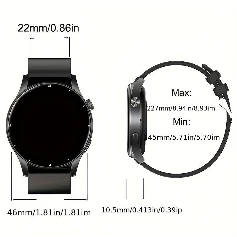 Round Smartwatch 2.01" Extra Large Screen Wireless Calling – 100+ Sports Modes Sleep Monitor Heart Rate Pedometer Games Weather Calculator Fitness Tracker for Men Women iPhone Android