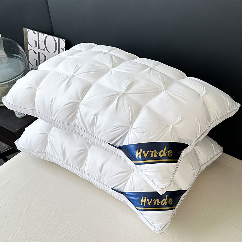2 Pack Luxury Hotel Quality Bed Pillows – Cooling Deep Sleep Neck Support Non-Collapse Hypoallergenic Polyester Fill Queen King Size White Gray Pink All Season Sleeping Pillow Gift