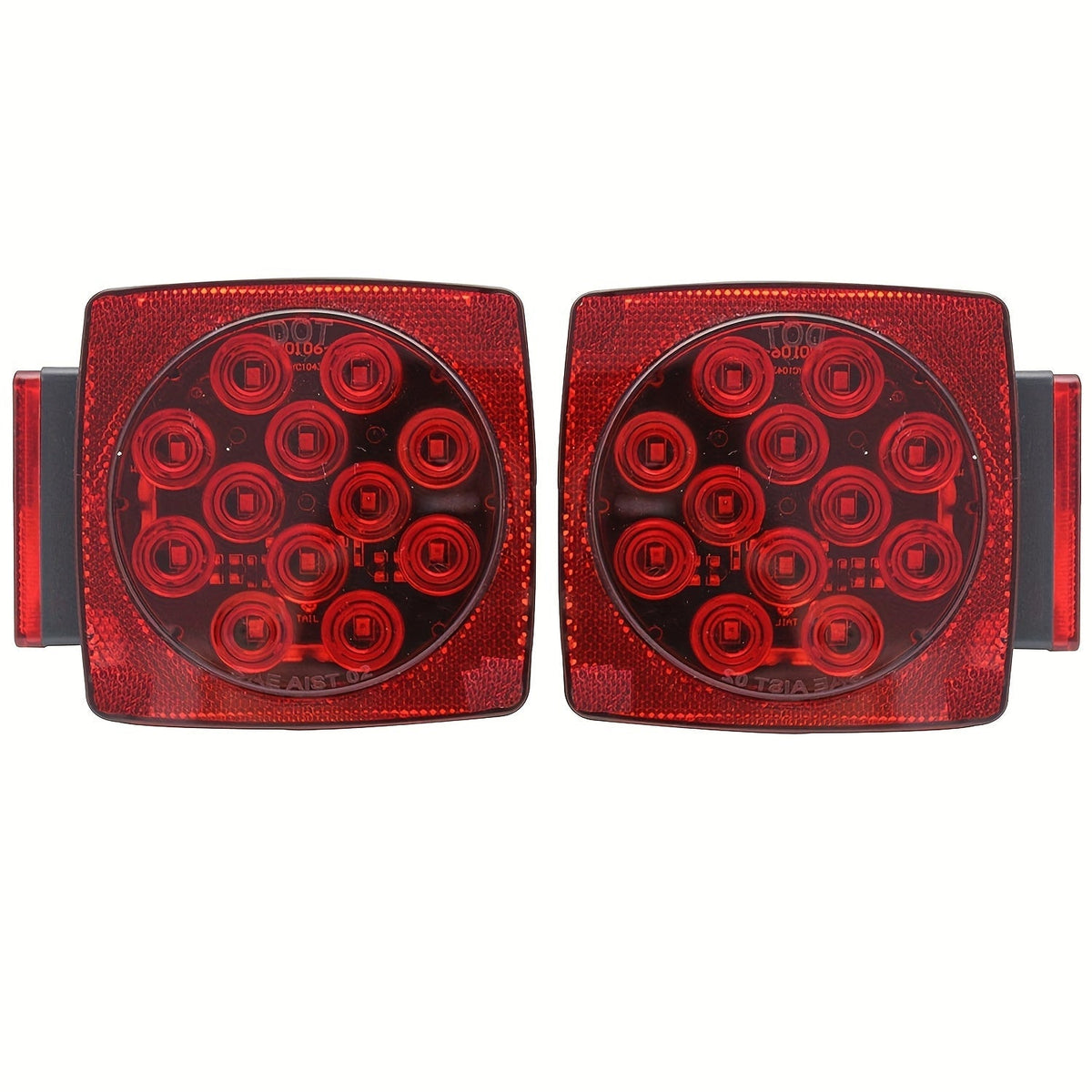 12V LED Trailer Lights Kit Stop Tail Turn Signal License Plate Light for Trailers Under 80 Inch Square LED Tail Lights for Boat Trailer Truck RV Camper Marine with Wiring Kit Options