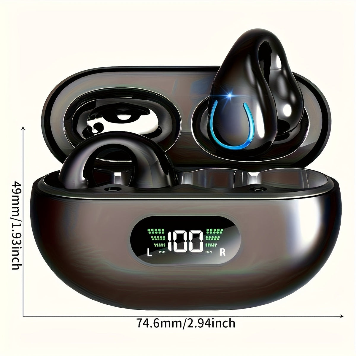 Open-Ear Wireless Earphones Bluetooth 5.4 TWS 360 Ambient Awareness ENC Clear Calls Touch Control Sport Fitness Earbuds All-Day Comfort Secure Fit Black Rose Pink White