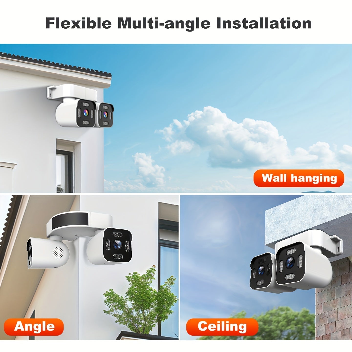 Dual Lens PTZ Security Camera Outdoor WiFi 5MP – 360° Pan Tilt 10x Electric Zoom Motion Detection Siren Alarm Two-Way Audio Color Night Vision 24/7 Wired Recording Home Surveillance