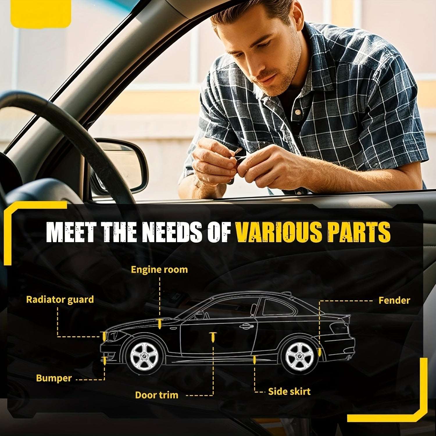 Car Push Retainer Clips Assortment Kit 115/635/640/1290 Pcs - 16 Sizes Nylon Bumper Fender Rivets Automotive Fasteners with Cable Ties & Removal Tool