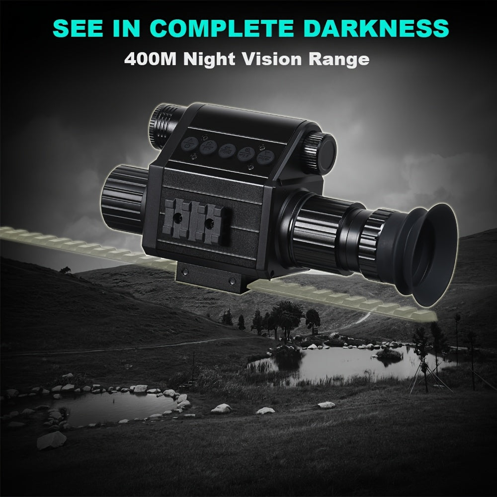 Digital Night Vision Riflescope with Built-In Reticle – 5X Zoom Infrared Hunting Scope, HD 1080P Video Recording, 32GB TF Card & 2600mAh Battery for Hunting Camping Wildlife Observation Night Adventure