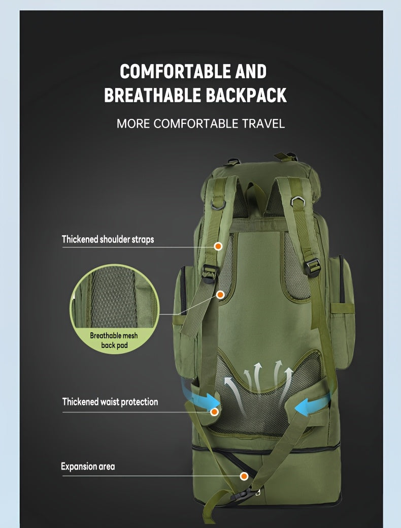 100L Tactical Backpack Large Capacity Molle Hiking Backpack with Multiple Compartments & Ergonomic Straps - Heavy Duty for Camping, Travel, Trekking & Outdoor Adventures