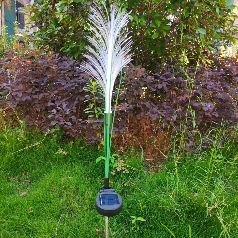 Solar Garden Stake Lights Golden Grass Design - Energy-Efficient Outdoor Decorative Lights for Yard Patio Balcony Pathway Nickel Battery Auto On Off Available in 1pc or 2pcs