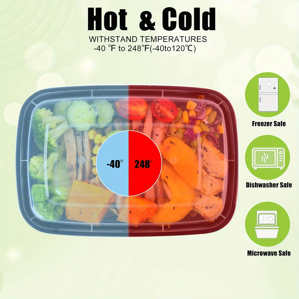 28oz Meal Prep Containers 50 & 150-Pack with Lids – BPA-Free Leakproof 1-Compartment Disposable Plastic Bento Lunch Box, Stackable, Microwave Dishwasher Freezer Safe Food Storage