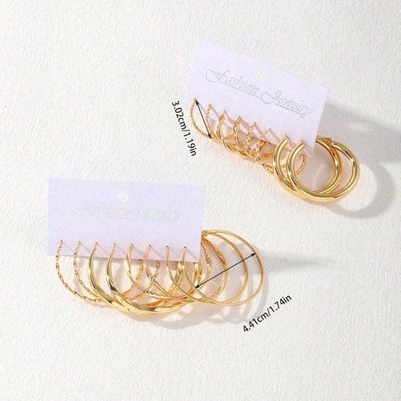 16Pcs Minimalist Metal Twist Earrings Set for Women – Hypoallergenic Gold Stud & Hoop Earring Gift Set for Daily Wear, Parties & Special Occasions