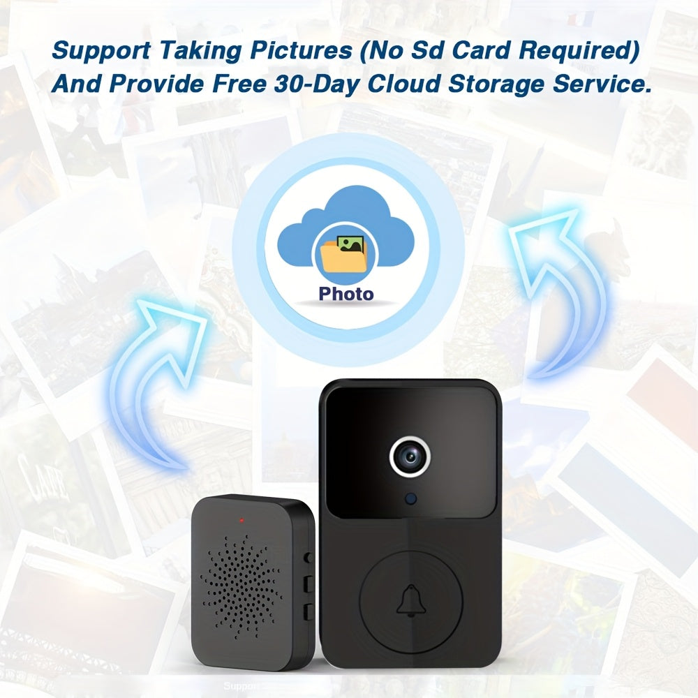 Wireless Video Doorbell Camera with HD Night Vision, Motion Alerts & Two-Way Audio – Smart WiFi Doorbell with Remote Mobile View, Voice Changer, Photo Capture & Rechargeable Battery for Home Security