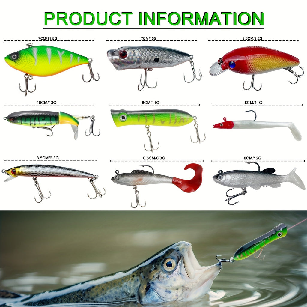 346pcs Fishing Lures Kit with Tackle Box – Crankbaits, Minnow, Spinnerbaits, Soft Baits, Jigs, Hooks, Weights & Sinkers for Freshwater Saltwater Fishing, Complete Tackle Set Gift for Men