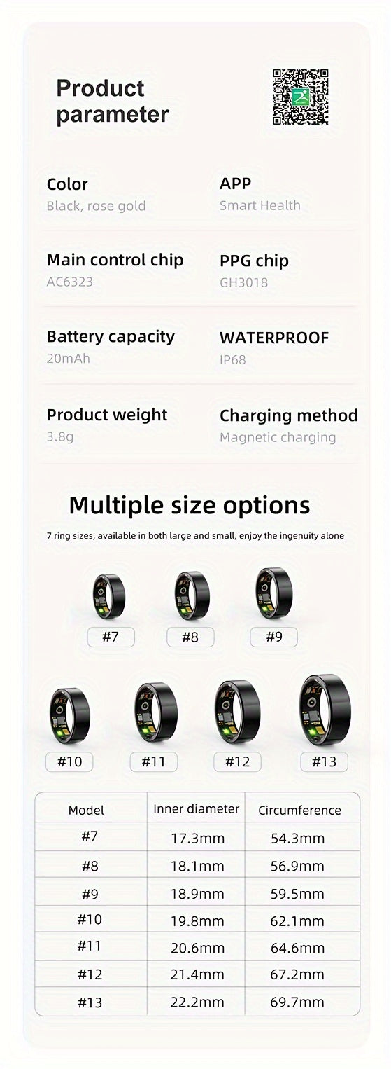 Smart Ring for Women Fitness Health Tracker Steps Distance Calories Sleep Tracking Exercise Monitoring Heart Rate Body Temperature Menstrual Cycle Compatible iPhone Android Wearable Tech Gift