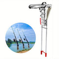 Stainless Steel Fishing Rod Holder 360 Degree Rotation Rust-Proof Spring Clamp Ground Stand No Assembly Bank Fishing Rod Bracket High Sensitivity Fits All Rod Sizes 35x17cm