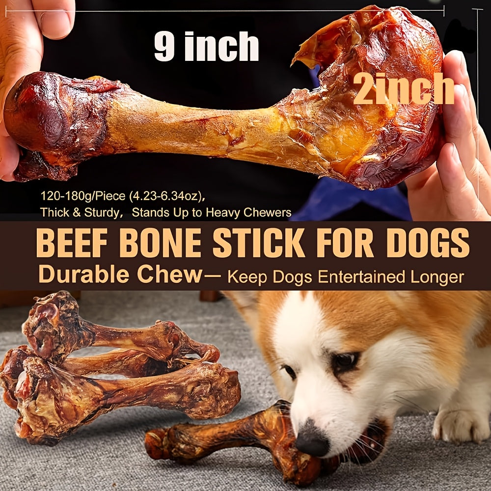 Long-Lasting Beef Bone Dog Chews Real Beef Flavor Chew Bones for Medium and Large Dogs Natural Daily Reward Dental Treats for Indoor Outdoor Snack Training Labrador German Shepherd