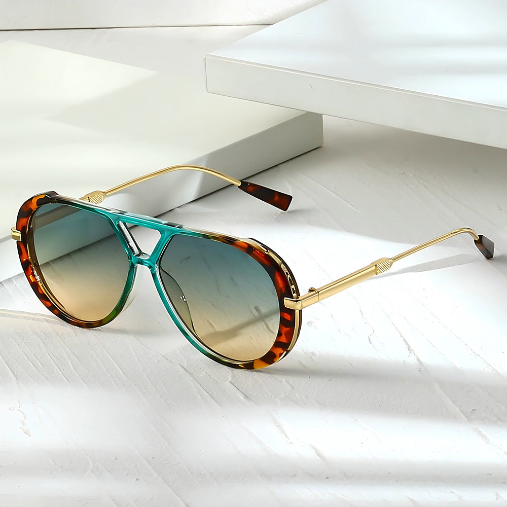 Round Double Bridge Colorful Sunglasses for Women – Retro Circle Frame UV Protection Shades for Summer Festivals Beach Vacation Trendy Eyewear Gift