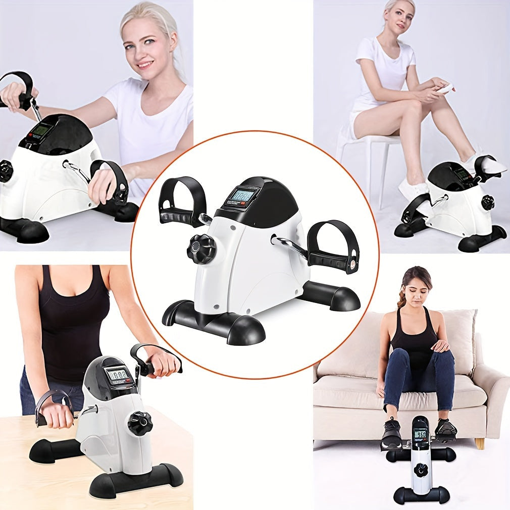 Under Desk Pedal Exerciser Mini Bicycle Pedal Machine Portable Foot Leg Arm Cycle Trainer for Home Office Low-Impact Cardio Workout Fitness Equipment for Seniors Adults