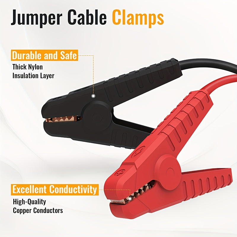 Dewalt Compatible Car Jump Starter Booster Cables with Adapter for Dewalt 20V Battery Portable Automotive Jumper Cables for Car Jump Starting Battery Not Included