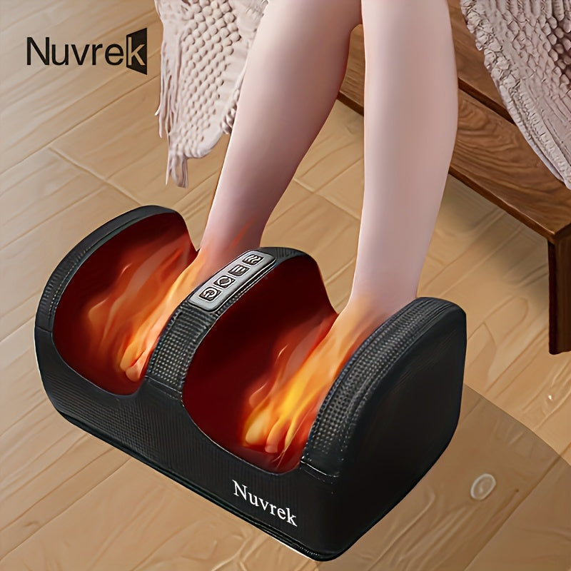 Foot Massager Machine with Heat for Circulation & Relaxation – Shiatsu Deep Kneading Air Compression Electric Foot Massager for Plantar Fasciitis Tired Feet, Father's Day Mother's Day Gift, Black & Red