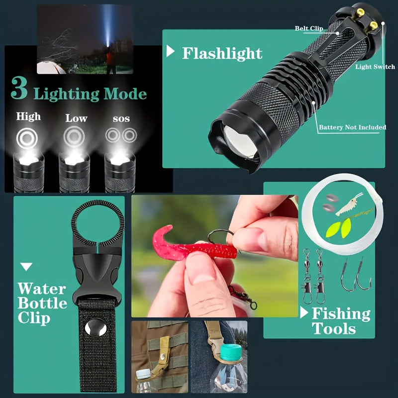 36-Piece Compact Outdoor Survival Kit – Emergency Camping Gear Set with First Aid Tools for Hiking, Backpacking & Wilderness Adventure, Great Gift for Outdoor Enthusiasts