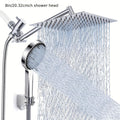 High Pressure Rainfall Handheld Shower Head Combo 8 10 12 Inch Extension Arm 9 Spray Settings 180 Degree Adjustable Anti-Leak Silicone Nozzles for Home Bathroom Upgrade Chrome Matte Black