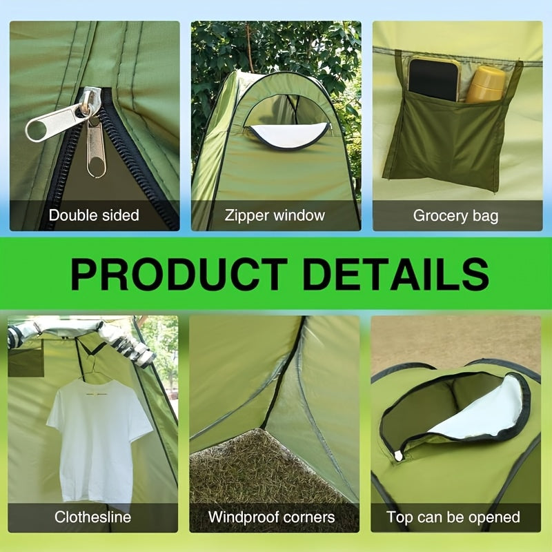 Pop-Up Camping Shower Tent & Privacy Shelter – Portable Waterproof Changing Room, Outdoor Toilet Tent for Camping, Hiking, Beach, Backpacking & Festivals, Instant Setup No Tools Needed