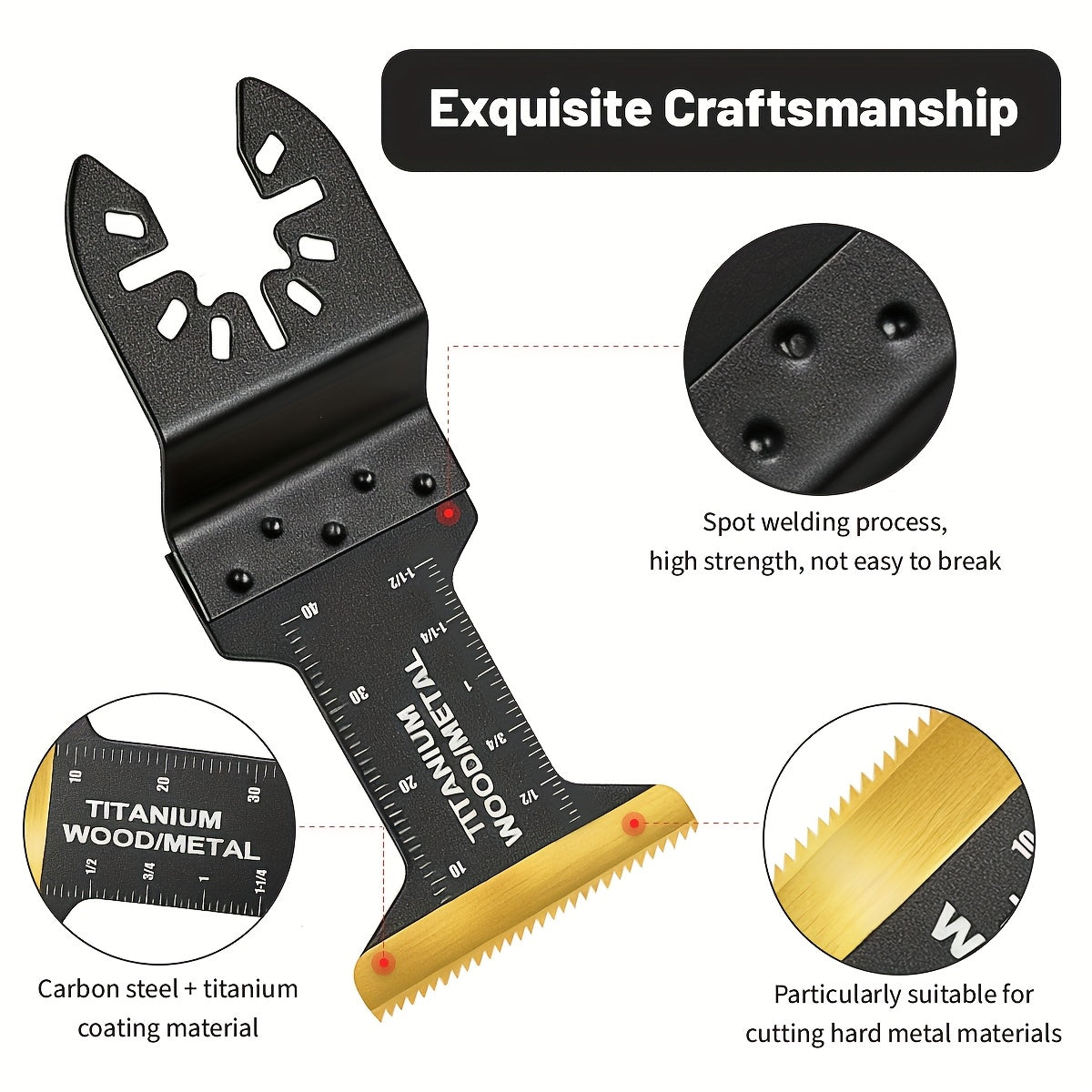 Titanium Oscillating Tool Blades Set Universal Quick Release – 18/28/36/50 Pcs Multi Tool Saw Blades Cuts Metal Wood Plastic Fits Dewalt Makita Bosch Milwaukee