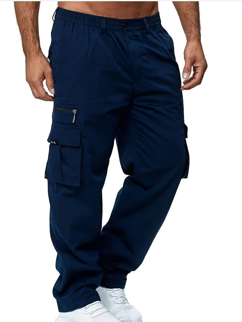 Men's Cargo Pants 3-Pack Multi-Pocket Regular Fit – Solid Color Polyester Woven Hiking Outdoor Pants for Spring & Fall, Sizes S-XXXL, 9 Color Combos