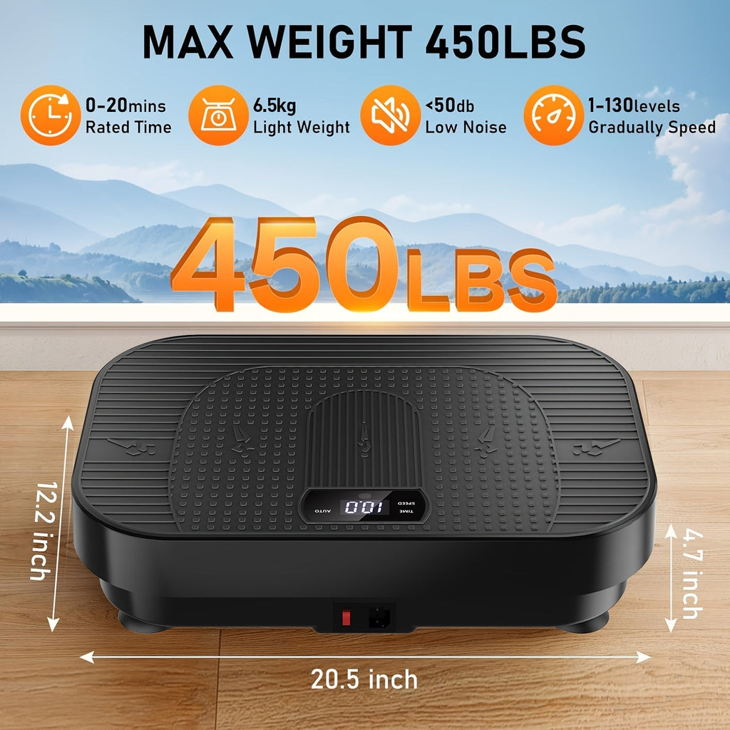 Vibration Plate Exercise Machine Full Body Workout Weight Loss Lymphatic Drainage 99-200 Speed Levels Quiet Motor Portable Home Gym Muscle Toning 330 lbs Capacity