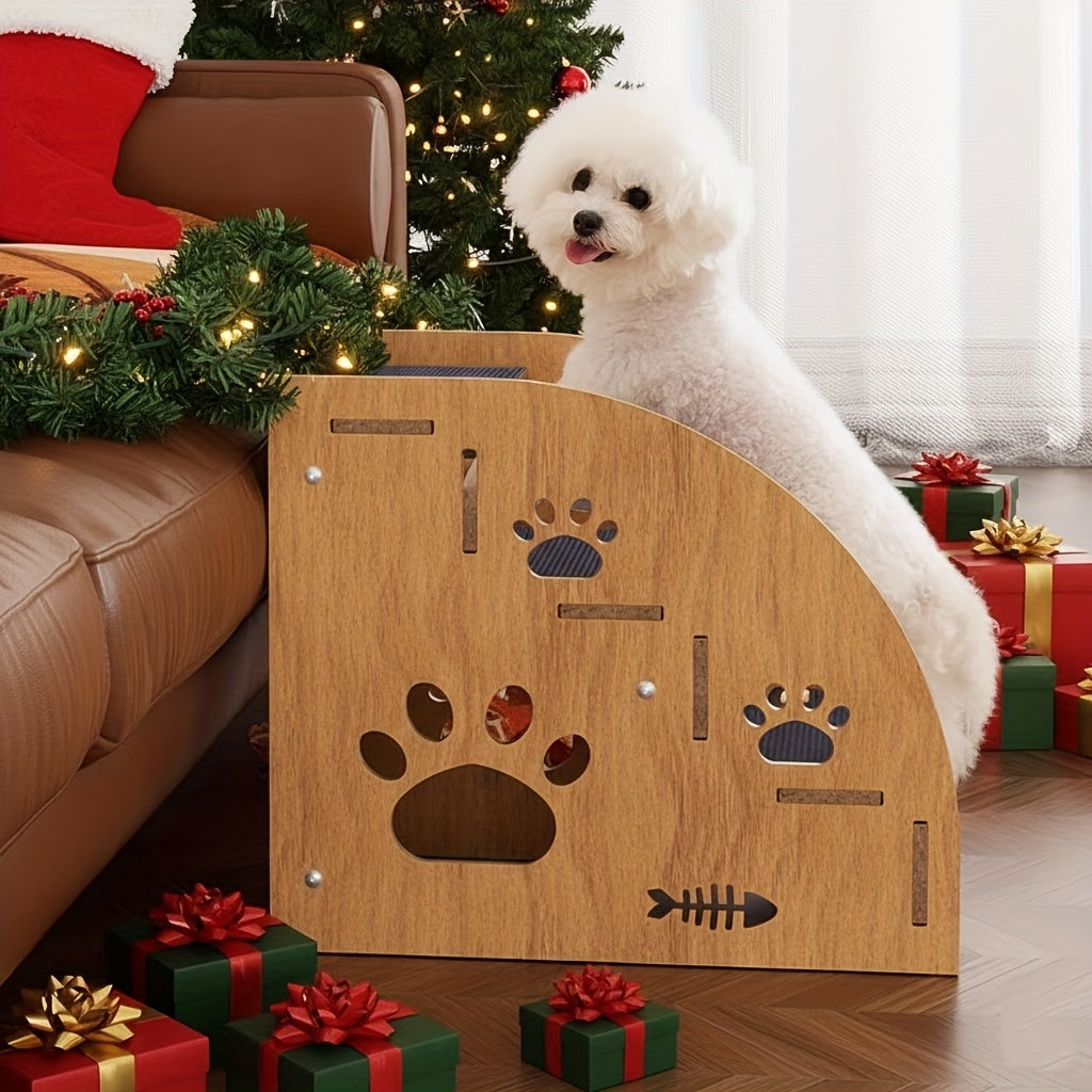 Non-Slip Pet Stairs for Bed and Couch - 3 or 5 Step Dog Steps with Safety Rails and Ramp Design, 15 Inch Height for Small Dogs Cats and Senior Pets, Lightweight Portable Pet Steps