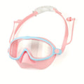Oversized Anti-Fog Swim Goggles High Definition Clarity Soft Silicone Comfort Cushions Adjustable Strap Stylish Swim Gear for Outdoor Swimming Pool Beach Pond Pink Blue