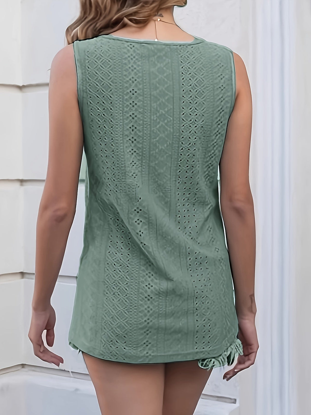 V-Neck Sleeveless Tank Top Women Casual Loose Comfortable Summer Vest Lightweight Trendy Tops 5 Colors Black Orange Red Green White S-XL