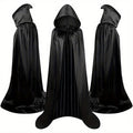 Halloween Black Death Cape 59 Inch Gothic Vampire Cloak for Adults – No Assembly Required, Flowing Silhouette Costume for Horror House, Carnival, Cosplay, Party, Festive Decoration