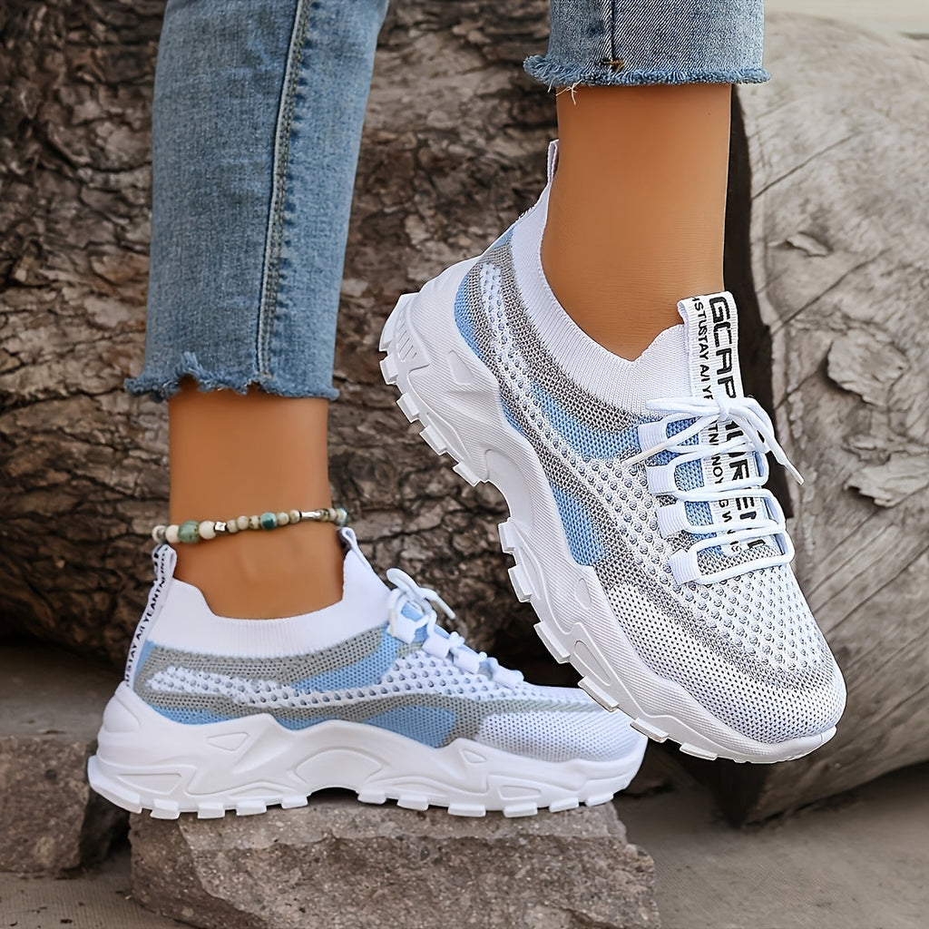 Women's Casual Low-Top Sneakers with Thick PVC Sole – Breathable Lightweight Tennis Shoes for Gym, Running & Everyday Wear | Women's Sports Shoes Sizes US 5-10 in Green, Black, Pink & Blue